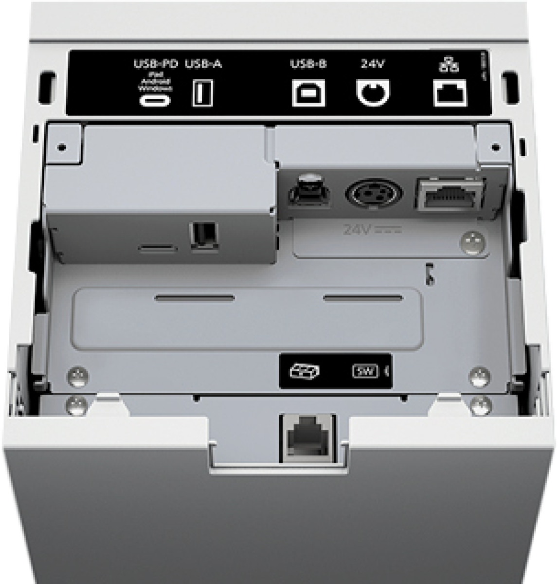 Epson TM-m50II Rückseite mit Anschlüssen